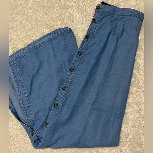 EXPRESS JEANS Light Blue Denim Tencel Button Down Maxi Skirt Size: 4 Preowned - Picture 1 of 7